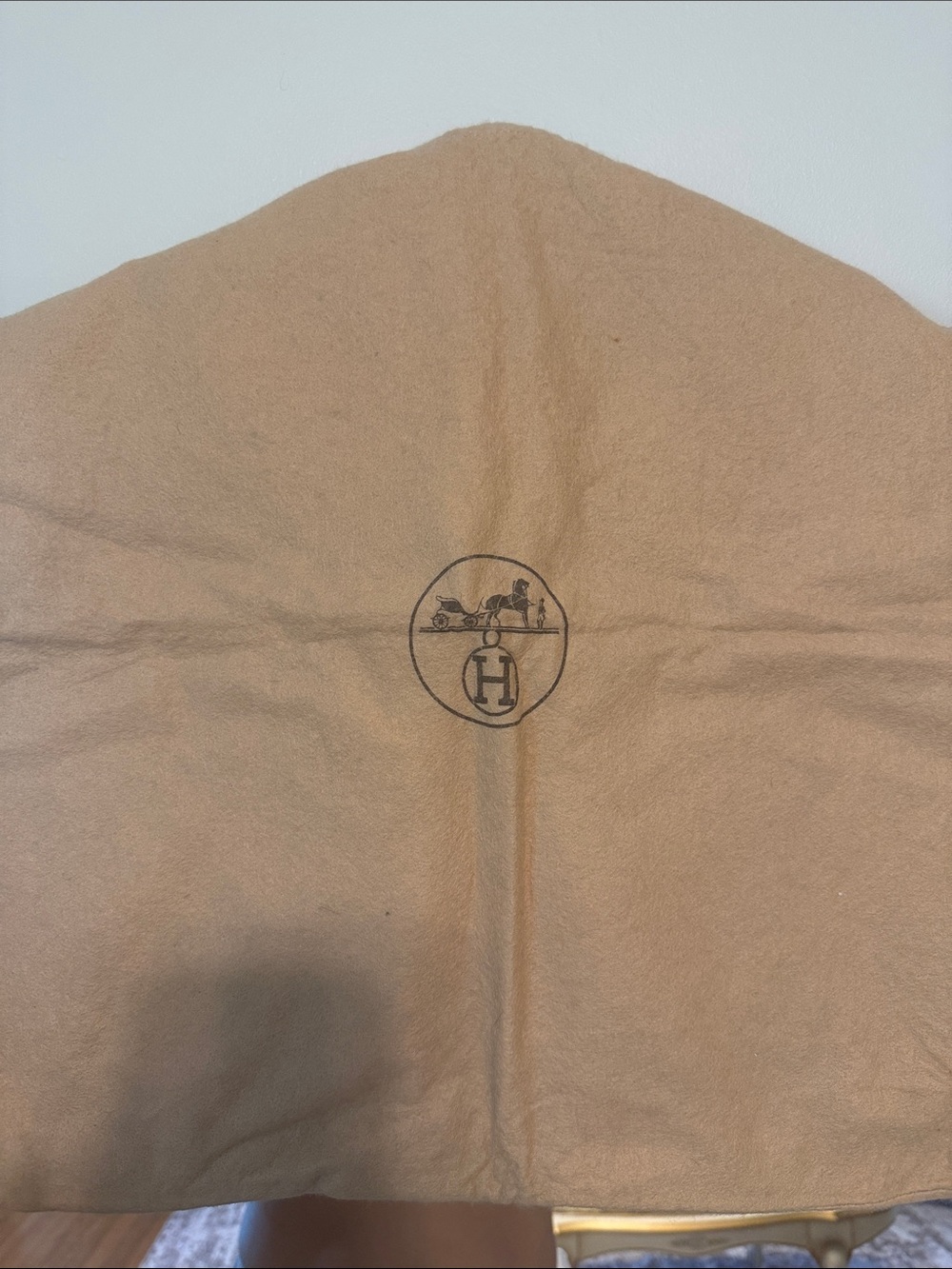 Hermès Dust Bag in Tan with Logo